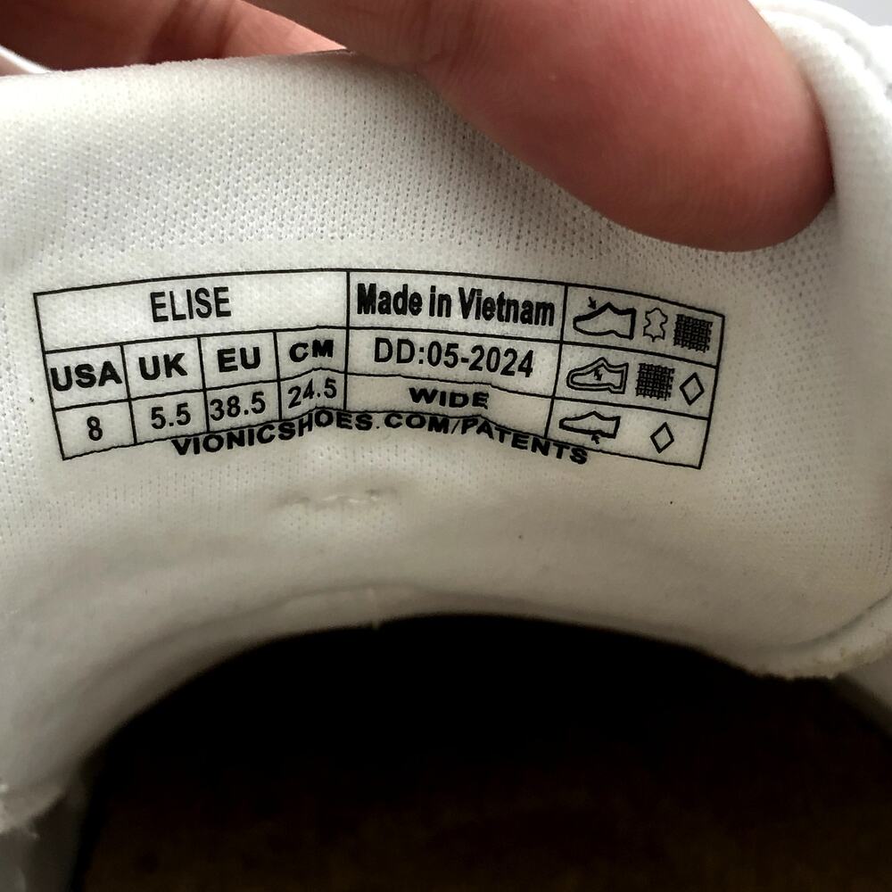 Vionic Womens Elise Casual Sneakers US 8 Wide EU 38.5 White Leather NIB - Picture 12 of 13